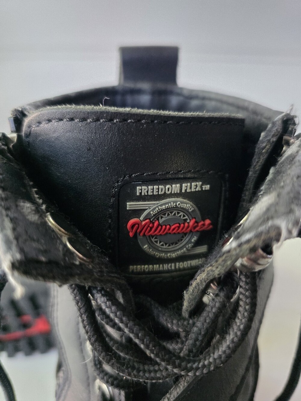 Milwaukee Trooper Black Leather Lace Up Buckle Motorcycle Biker Boots Mens 8.5D - Picture 15 of 16